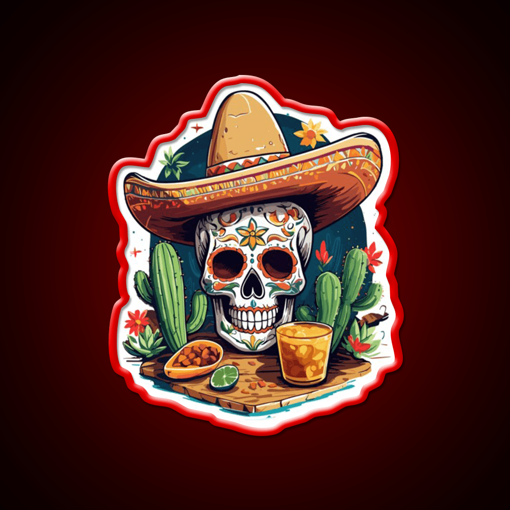 Skull Tequila Drink Cinco De Mayo Mexico Party Drink Tequila Led Neon Sign Rgb Color - Shineneon