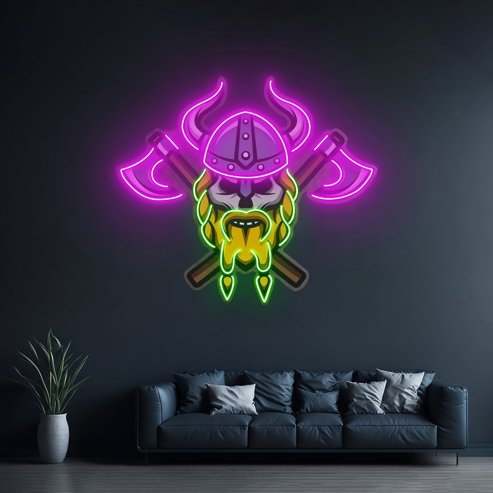 Skull Viking Warrior Led Neon Sign Light Custom Led Signs - Shineneon