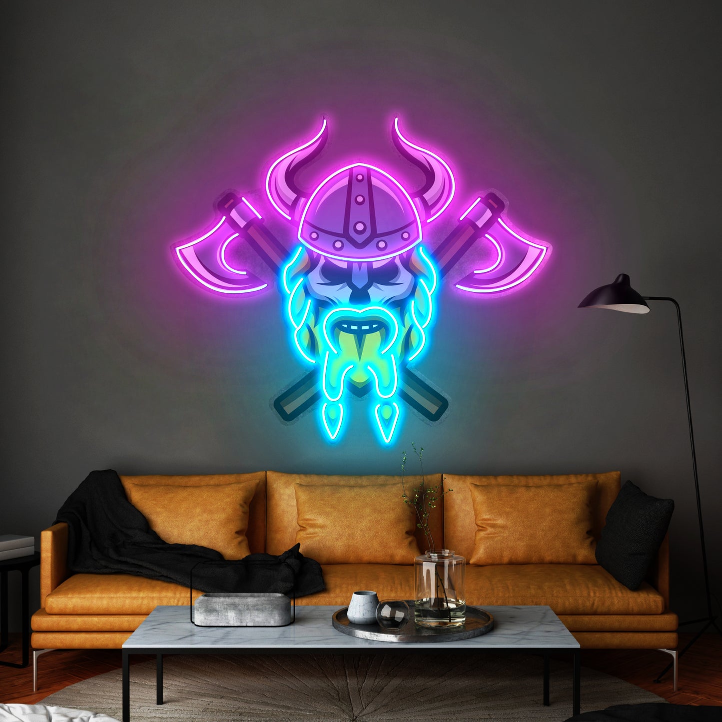 Skull Viking Warrior Led Neon Sign Light Custom Led Signs