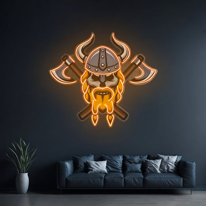 Skull Viking Warrior Led Neon Sign Light Custom Led Signs