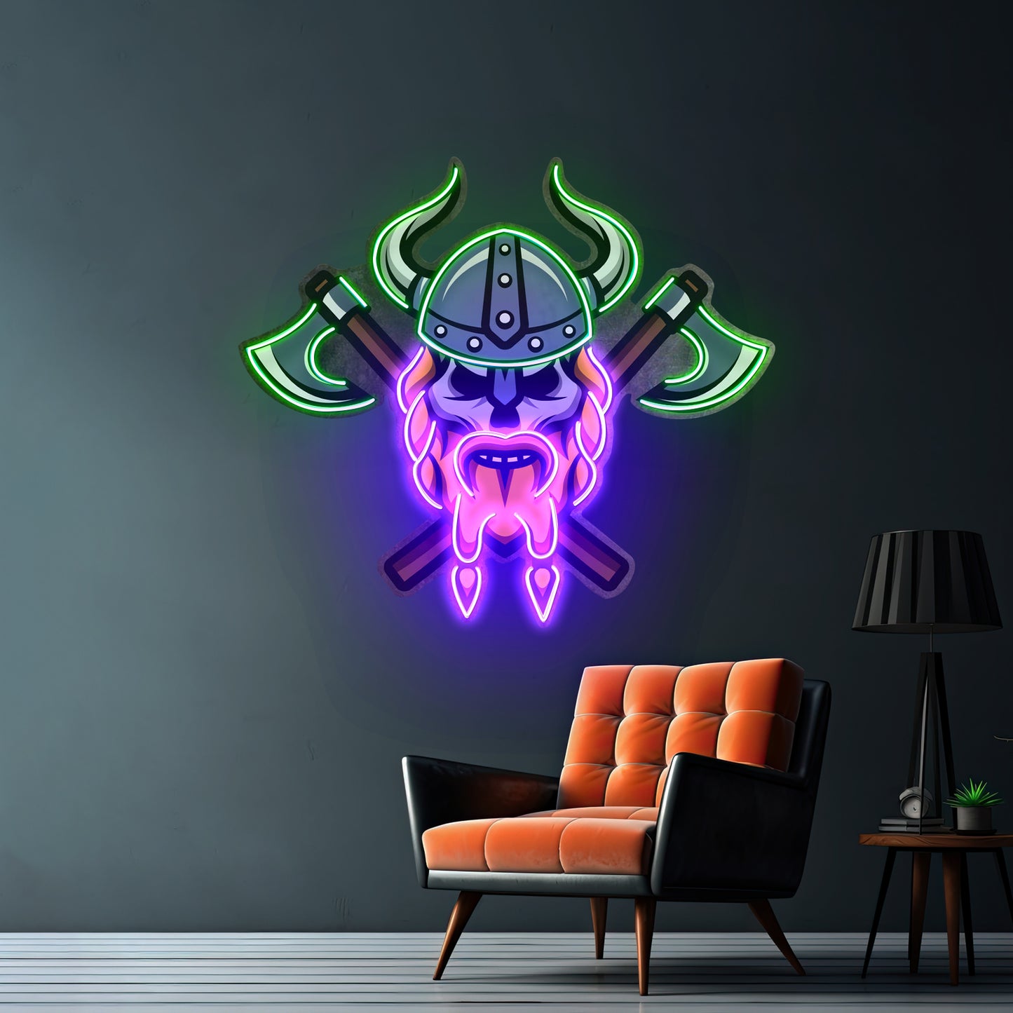 Skull Viking Warrior Led Neon Sign Light Custom Led Signs