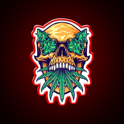 Skull Weed Hemp Inspired Green Leaf Led Neon Sign Rgb Color - LED neon sign view 10