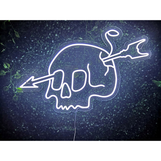 Skull With Arrow Led Sign Business Neon Sign