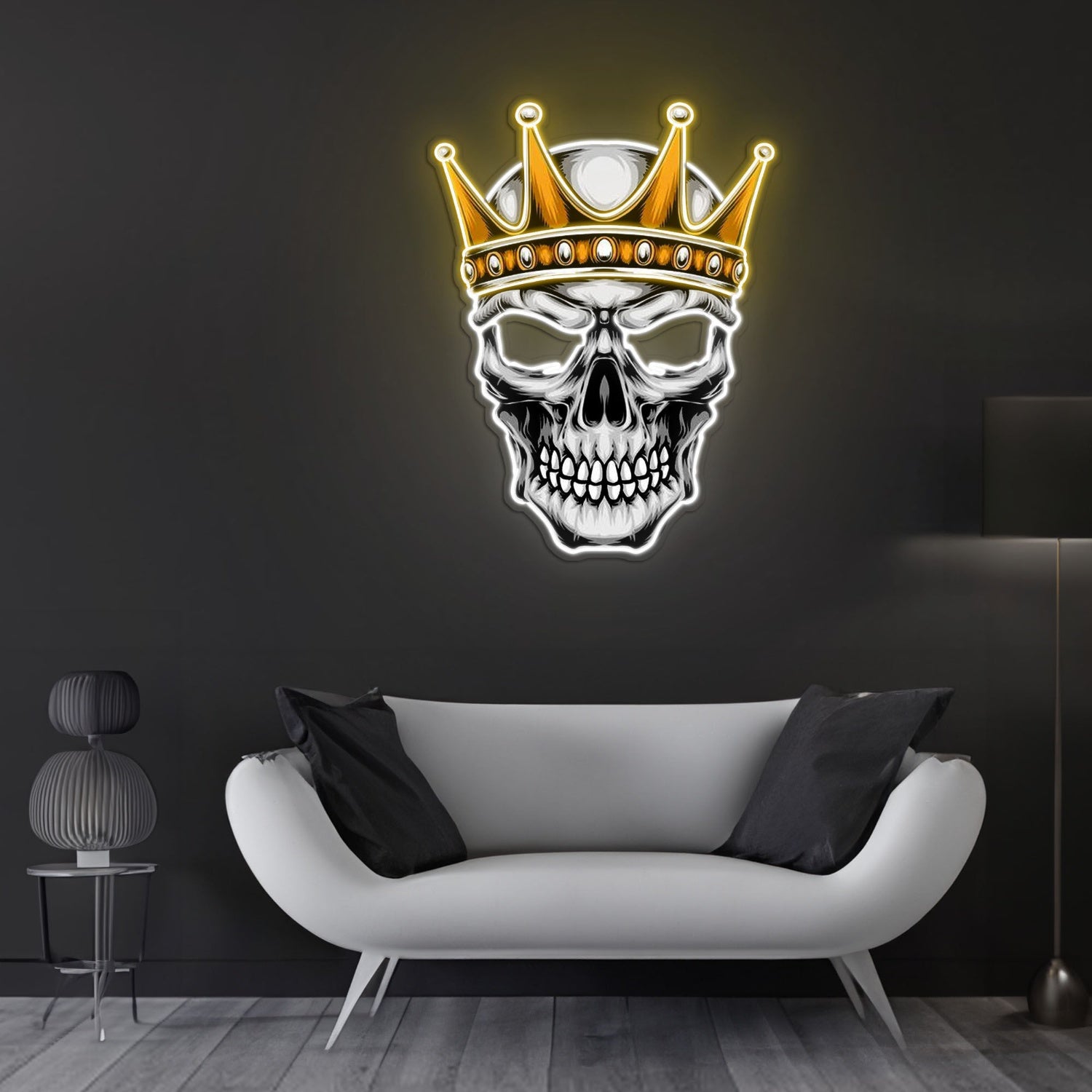 Skull With Crown Neon Sign X Acrylic Artwork | Shineneon