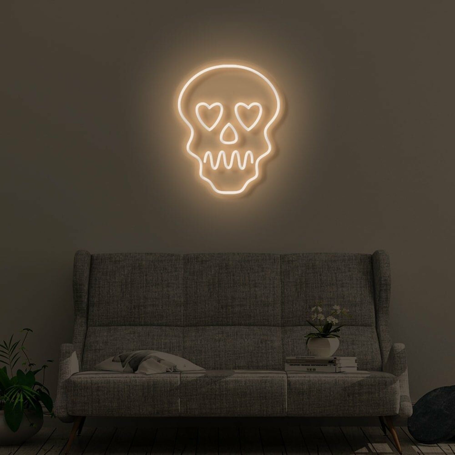 Skull With Hearts Led Neon Sign | Shineneon