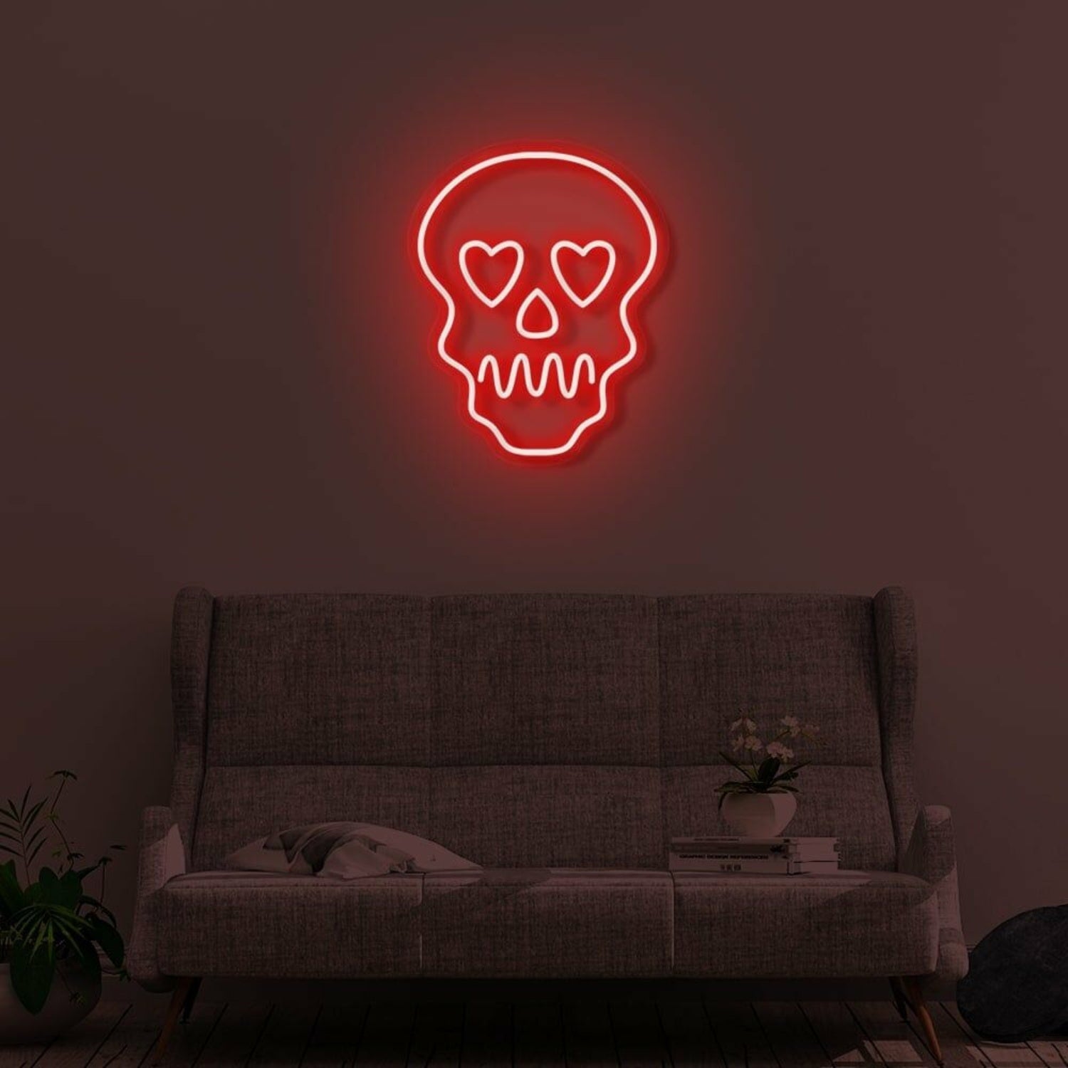 Skull With Hearts Led Neon Sign | Shineneon