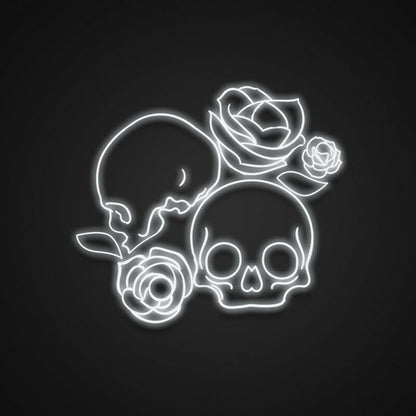 Skull With Roses Neon Sign Add An Edgy Touch To Your Decor | Shineneon