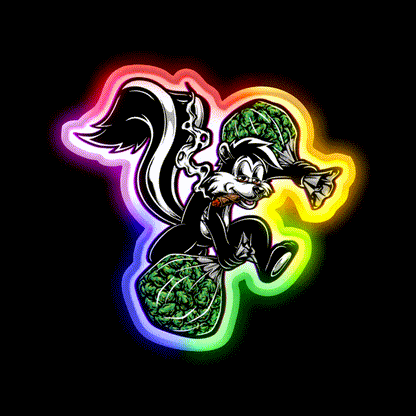 Skunk Weed Hemp Inspired Green Leaf Led Neon Sign Rgb Color - LED neon sign close-up detail