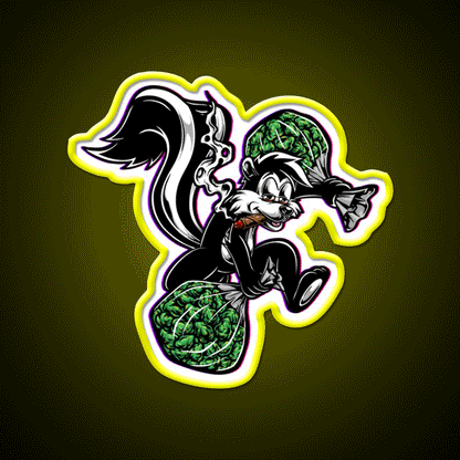 Skunk Weed Hemp Inspired Green Leaf Led Neon Sign Rgb Color - Custom LED neon sign front view