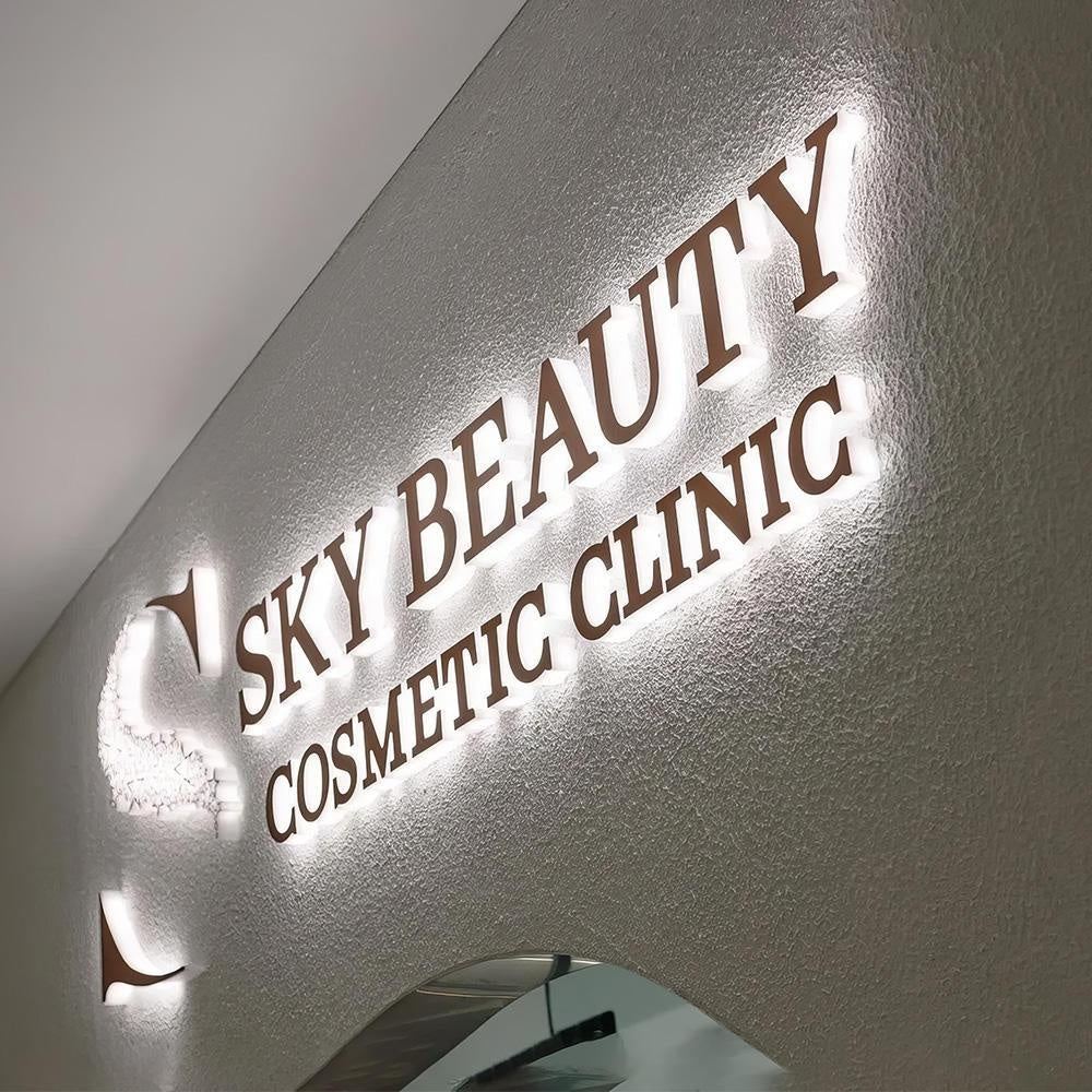 Sky Beauty Cosmetic Clinic 3D Backlit Letters Business Metal Led Sign - Shineneon