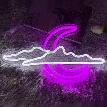 Sky Clouds Crescent Moon Decorating Led Neon Signs - Shineneon