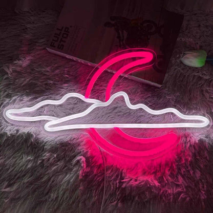 Sky Clouds Crescent Moon Decorating Led Neon Signs - Shineneon