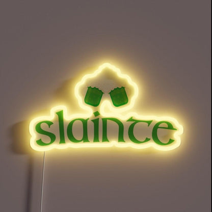 Slainte Green Beer St Patricks Day Rgb Led Neon Sign - Shineneon