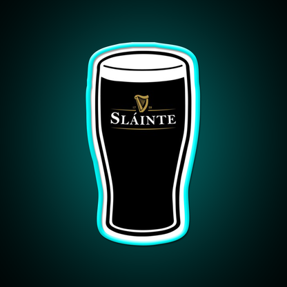 Slainte Irish Drink Beer Bar Decor Led Neon Sign Rgb Color - Size and dimension reference
