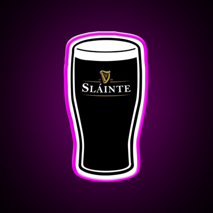Slainte Irish Drink Beer Bar Decor Led Neon Sign Rgb Color - Neon sign mounted on wall in room