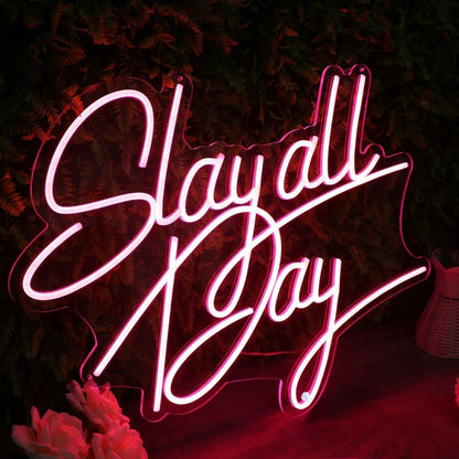 Slay All Day Red Led Neon Sign Bedroom Wall Art - Shineneon