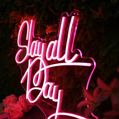 Slay All Day Red Led Neon Sign Bedroom Wall Art - Shineneon