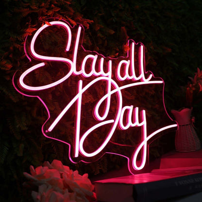 Slay All Day Red Led Neon Sign Bedroom Wall Art - Shineneon