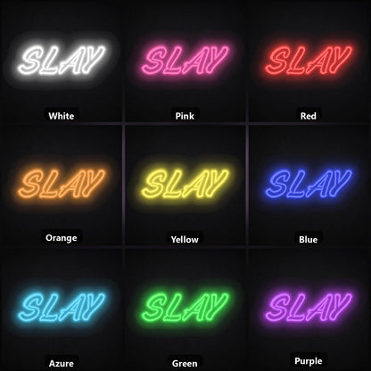 Slay LED Neon Sign Garage Man Cave Neon Sign color grid