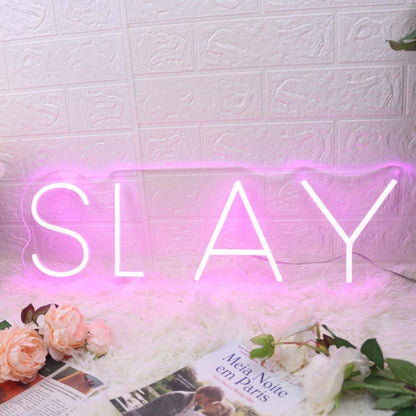 Slay Pink Led Neon Sign Fempowering And Bold Spaces - Shineneon