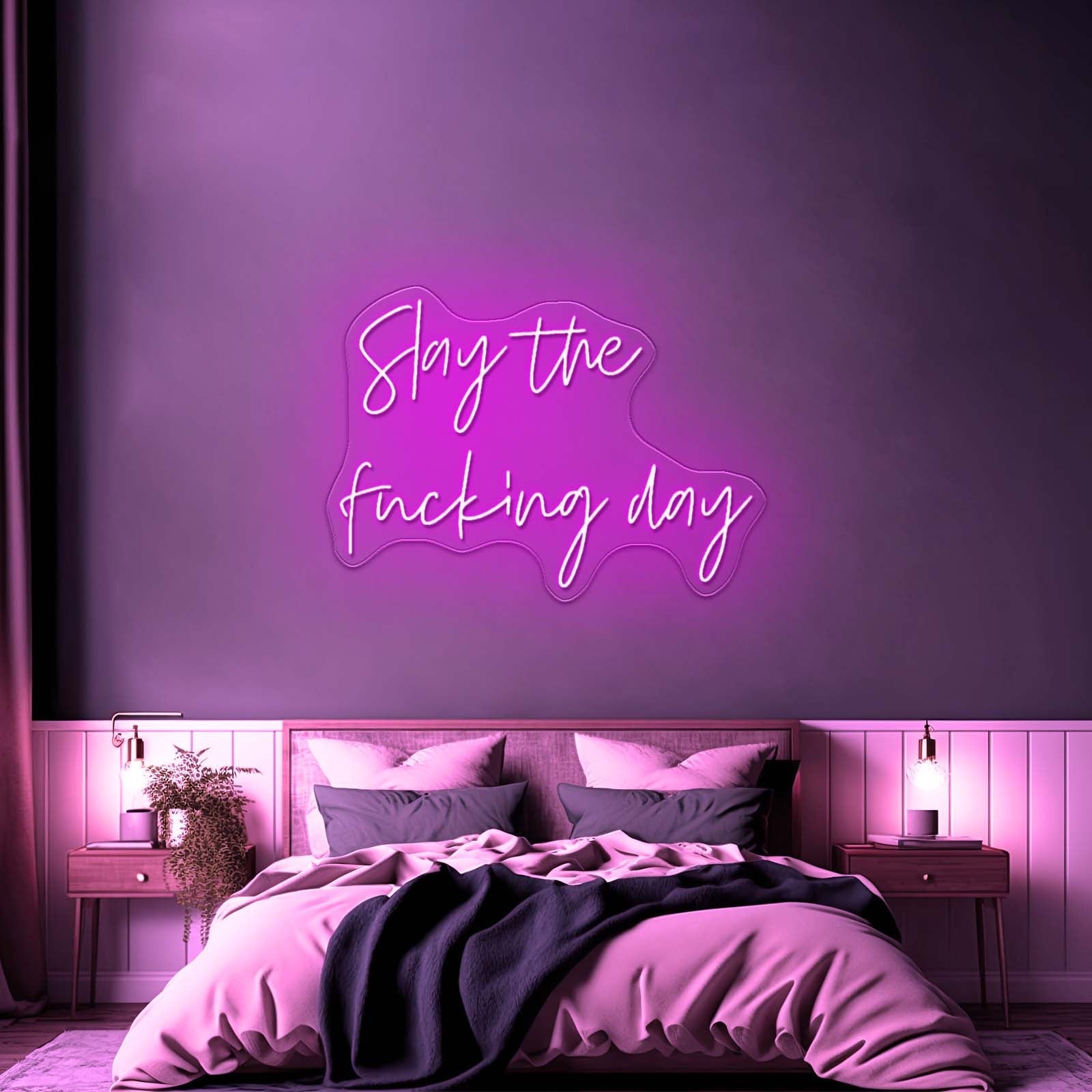 Slay The Fucking Day Artistic Wall Art Neon Signs - Shineneon