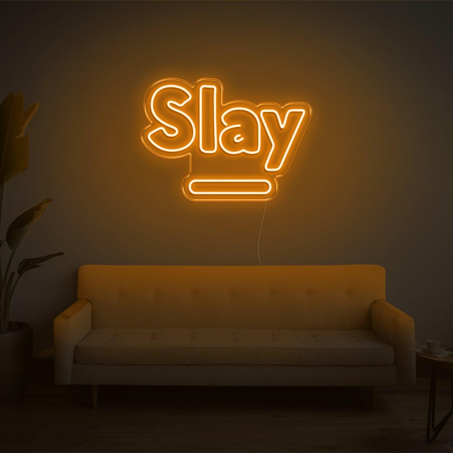 Slay Warm Yellow Led Neon Sign For Cozy Home Decor | Shineneon