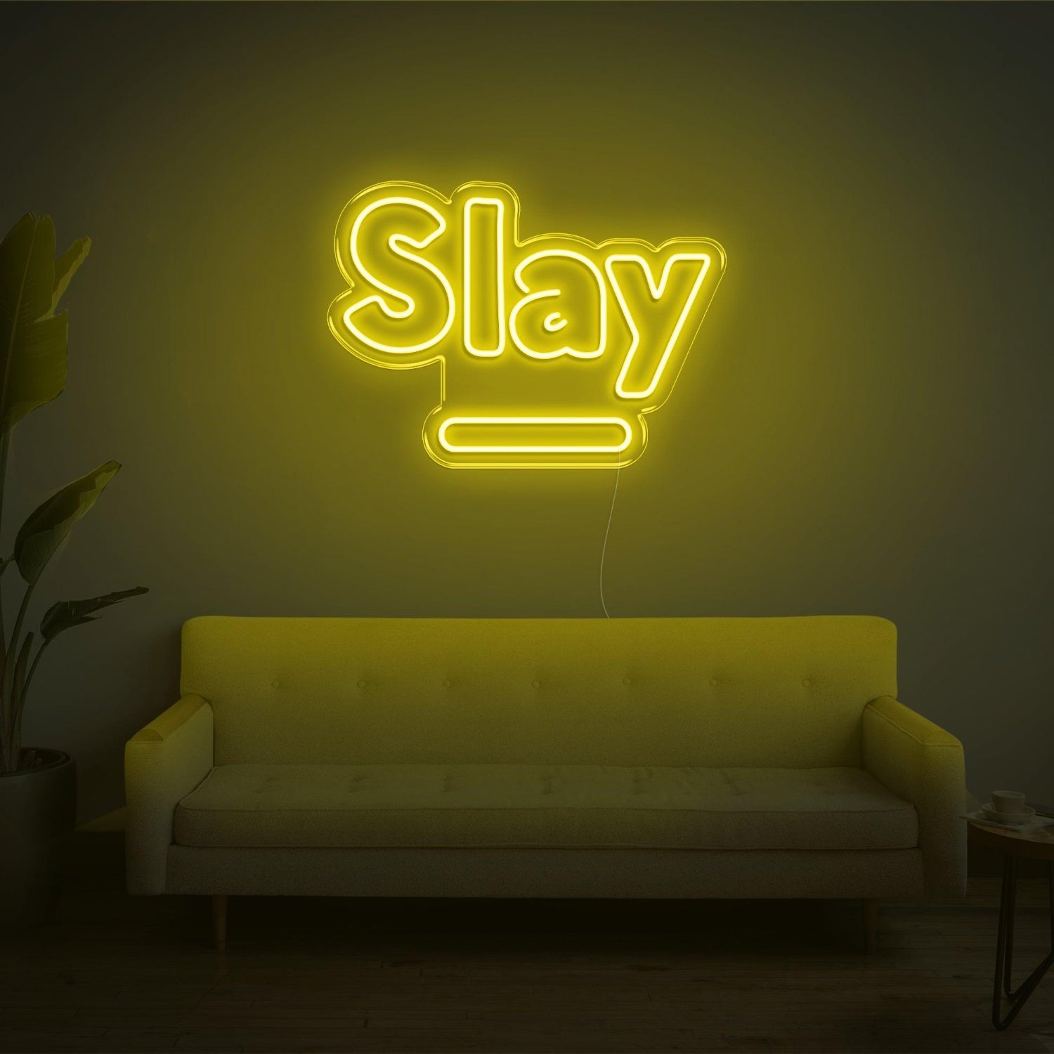 Slay Warm Yellow Led Neon Sign For Cozy Home Decor | Shineneon