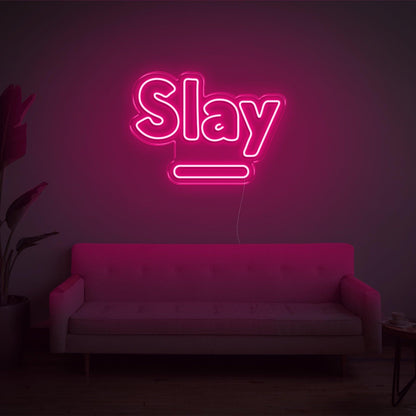 Slay Warm Yellow Led Neon Sign For Cozy Home Decor | Shineneon