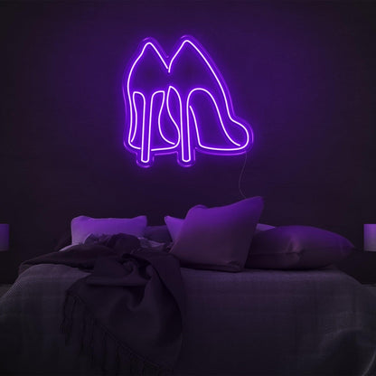 Sleek Purple High Heels Led Neon Sign Bedroom Decor | Shineneon