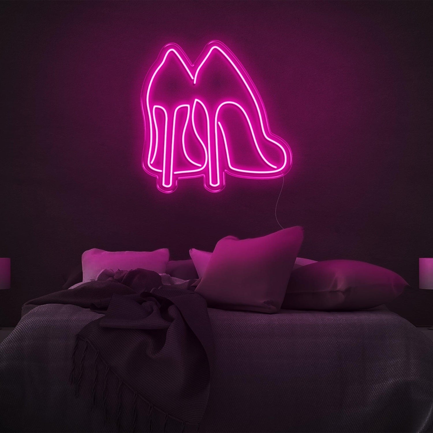 Sleek Purple High Heels Led Neon Sign Bedroom Decor | Shineneon