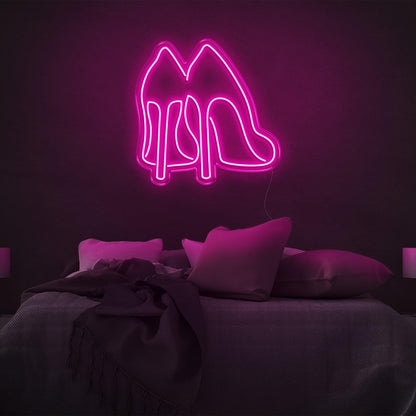 Sleek Purple High Heels Led Neon Sign Bedroom Decor | Shineneon