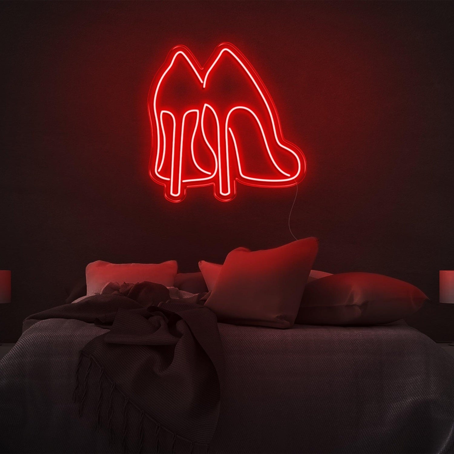 Sleek Purple High Heels Led Neon Sign Bedroom Decor | Shineneon