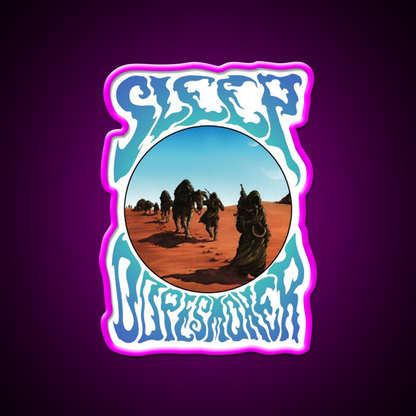Sleep Stoner Metal Band Album Cover Dopesmoker Green Leaf Led Neon Sign Rgb Color - Neon sign mounted on wall in room