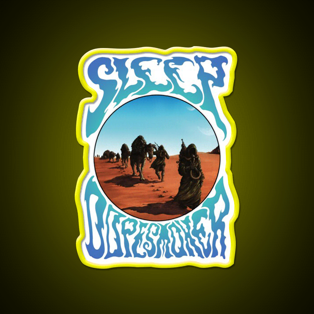 Sleep Stoner Metal Band Album Cover Dopesmoker Green Leaf Led Neon Sign Rgb Color - Custom LED neon sign front view