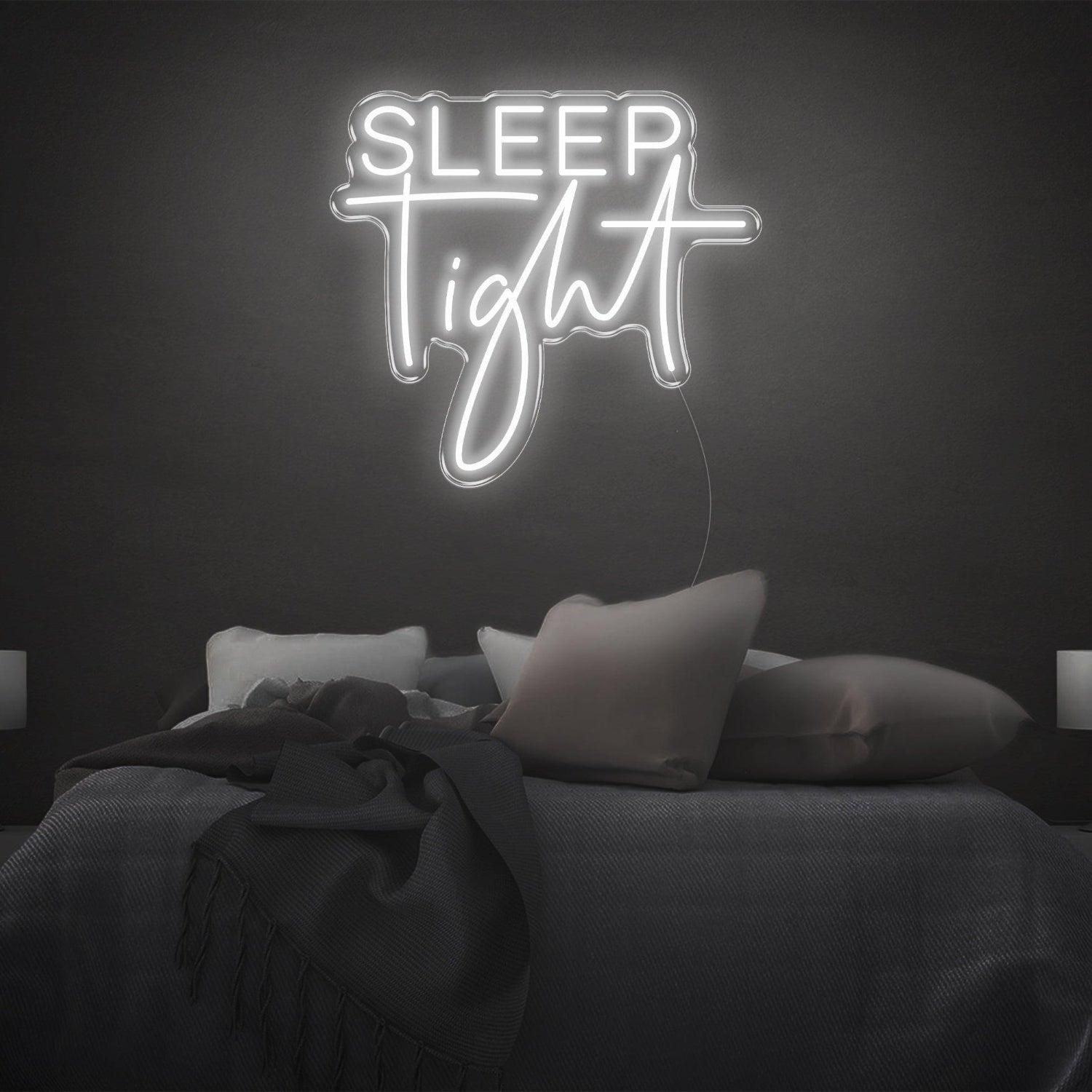Sleep Tight Cyan Modern-Playful Led Neon Sign Bedroom Wall Art | Shineneon
