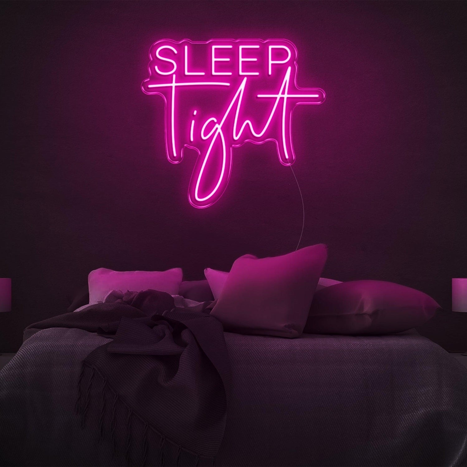 Sleep Tight Cyan Modern-Playful Led Neon Sign Bedroom Wall Art | Shineneon