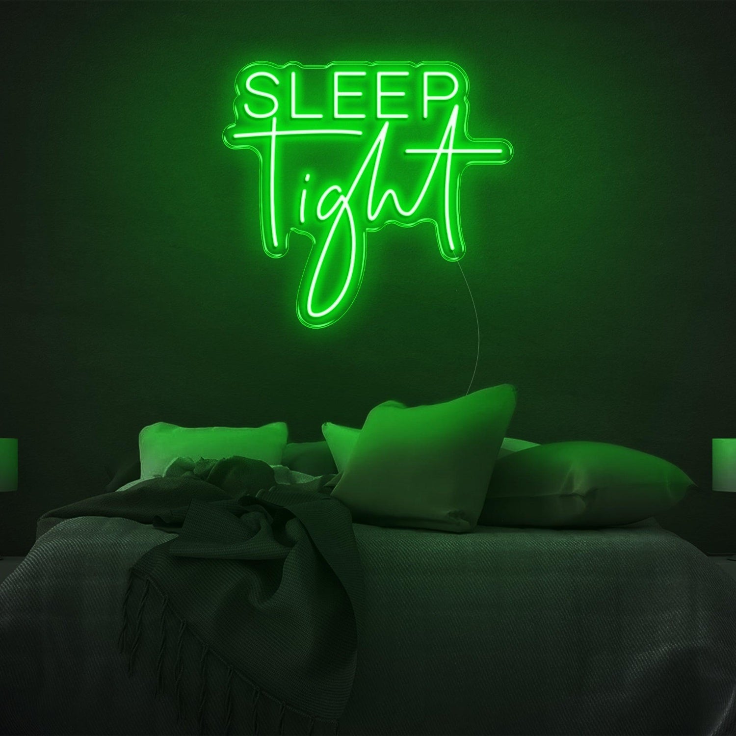Sleep Tight Cyan Modern-Playful Led Neon Sign Bedroom Wall Art | Shineneon