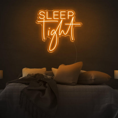 Sleep Tight Cyan Modern-Playful Led Neon Sign Bedroom Wall Art | Shineneon