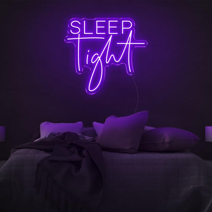 Sleep Tight Cyan Modern-Playful Led Neon Sign Bedroom Wall Art | Shineneon