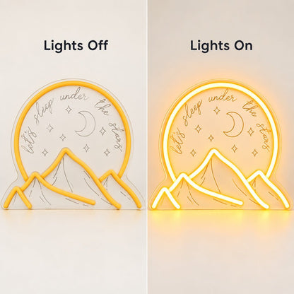 Sleep Under The Stars Mountain Moon LED Neon Sign - Shineneon