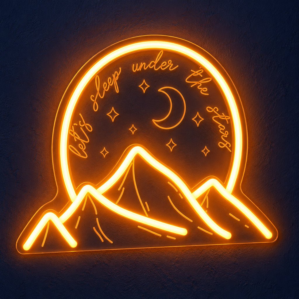 Sleep Under The Stars Mountain Moon LED Neon Sign - Shineneon