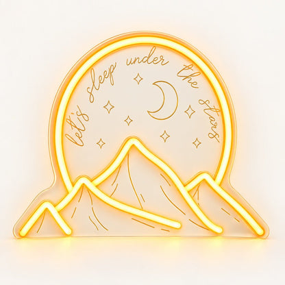 Sleep Under The Stars Mountain Moon LED Neon Sign - Shineneon