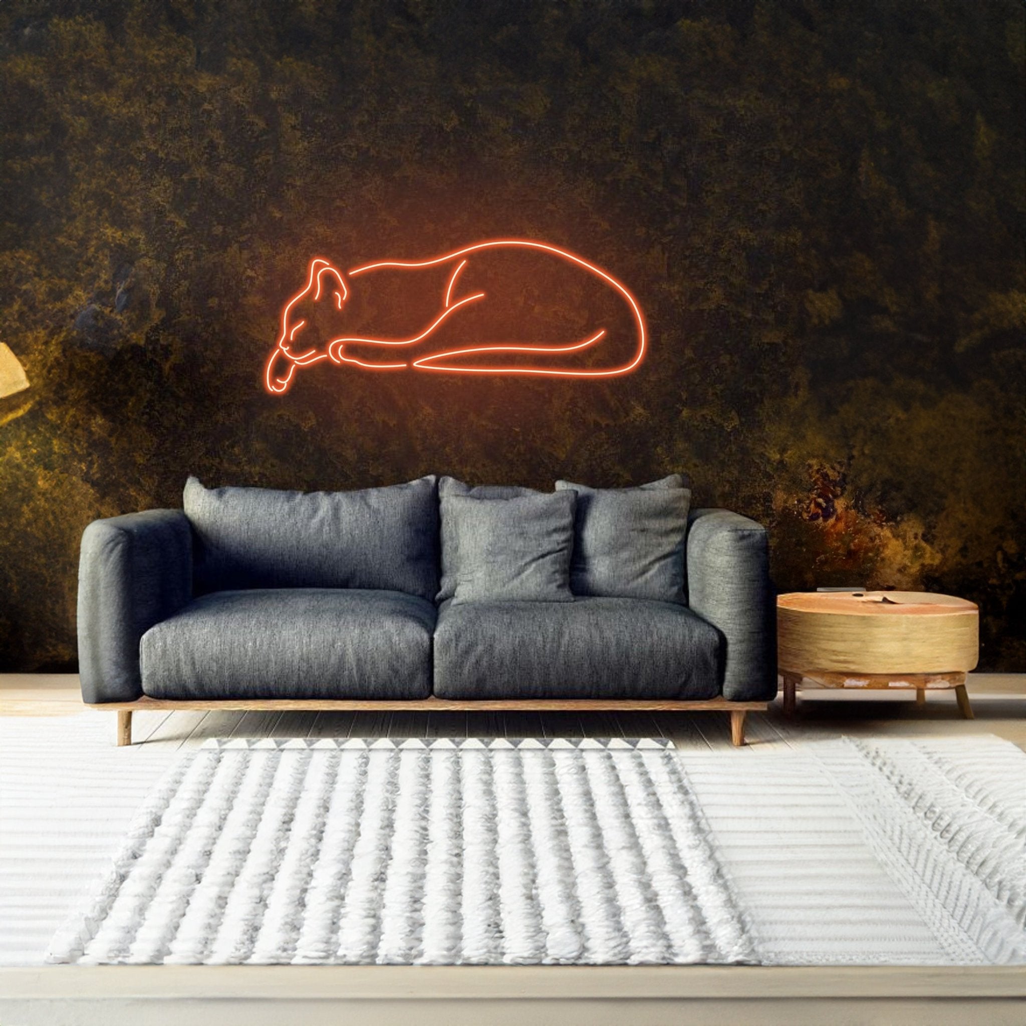 Sleeping Cat Neon Sign Cute Cat Neon Sign - Shineneon