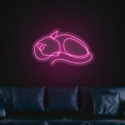 Sleeping Cat Neon Sign Wall Decor