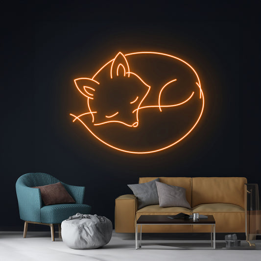 Sleeping Fox Neon Light