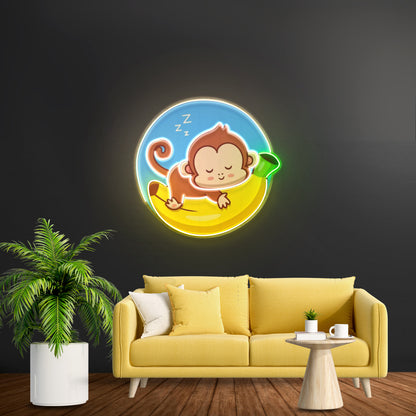 Sleeping Monkey Custom Led Signs Artwork For Sale