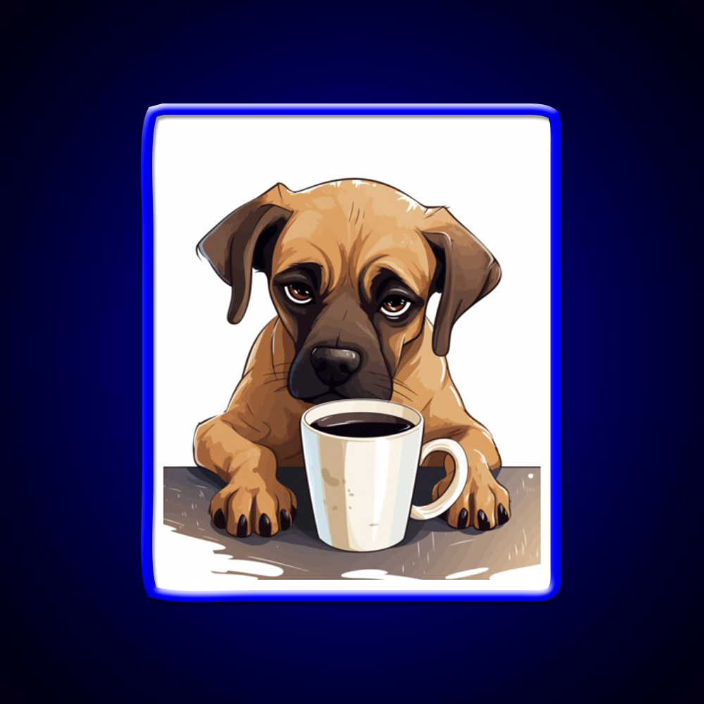 Sleepy Dog Vibes Cafe Led Neon Sign Espresso Bar Art Rgb Color