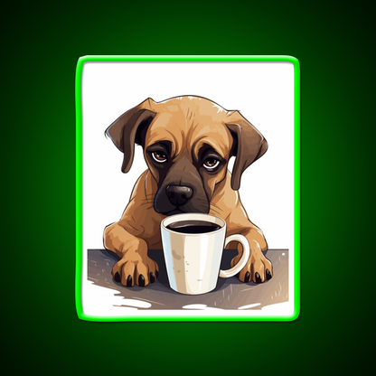 Sleepy Dog Vibes Cafe Led Neon Sign Espresso Bar Art Rgb Color
