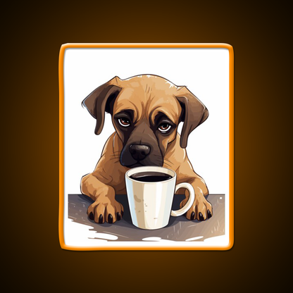 Sleepy Dog Vibes Cafe Led Neon Sign Espresso Bar Art Rgb Color