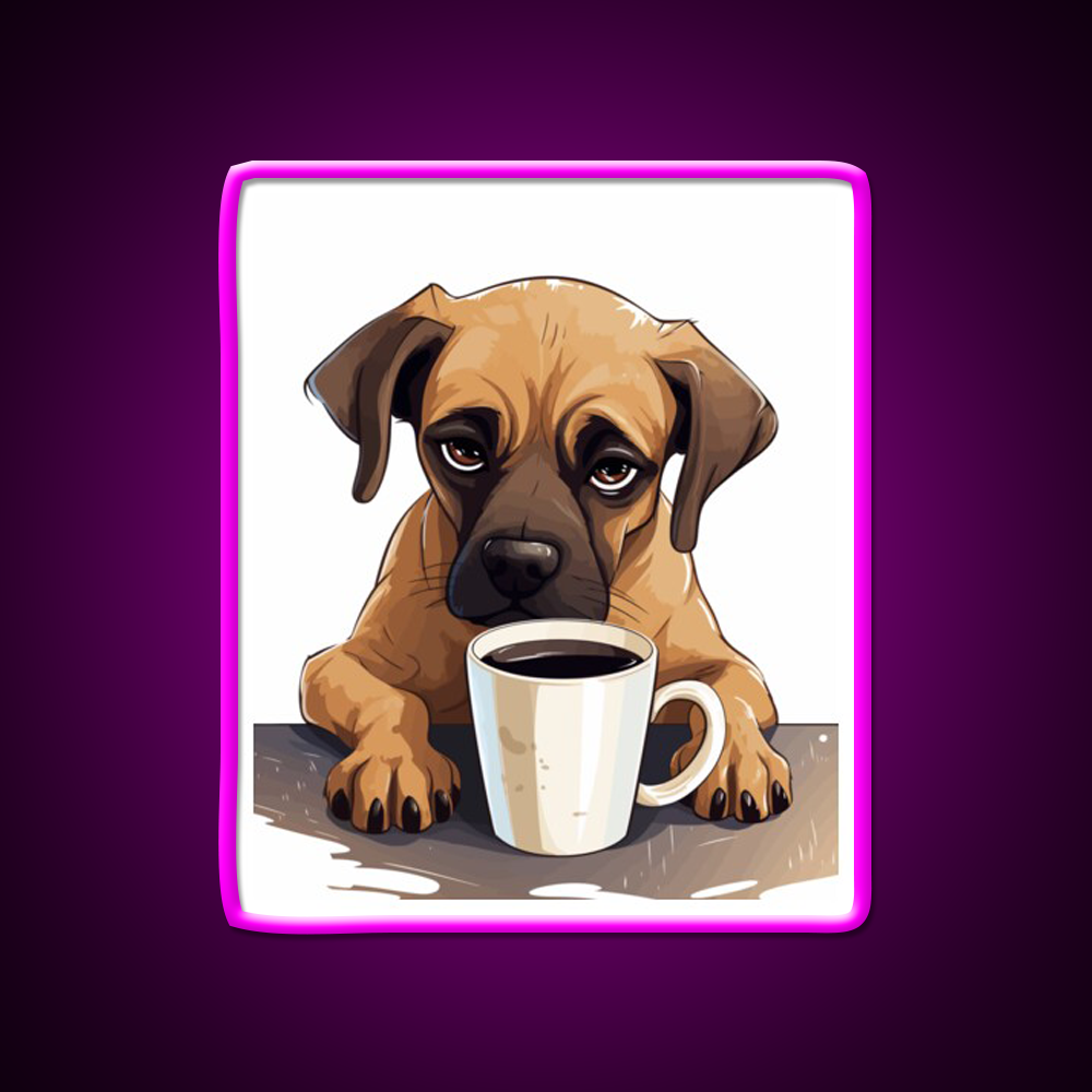 Sleepy Dog Vibes Cafe Led Neon Sign Espresso Bar Art Rgb Color